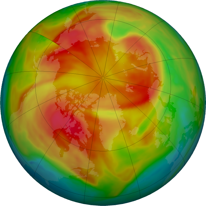 Arctic ozone map for 24 March 2023